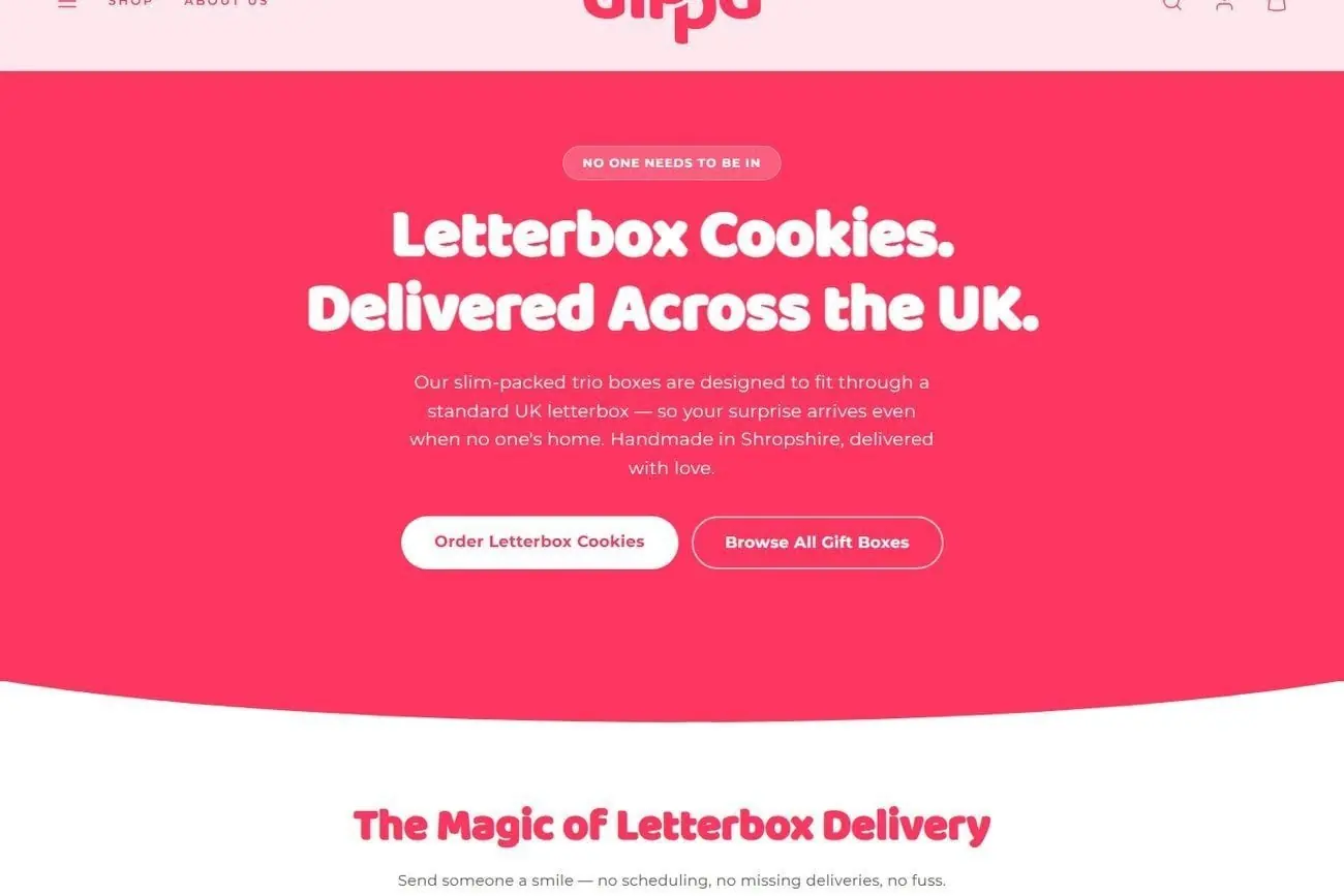 The Dipp'd letterbox cookies page