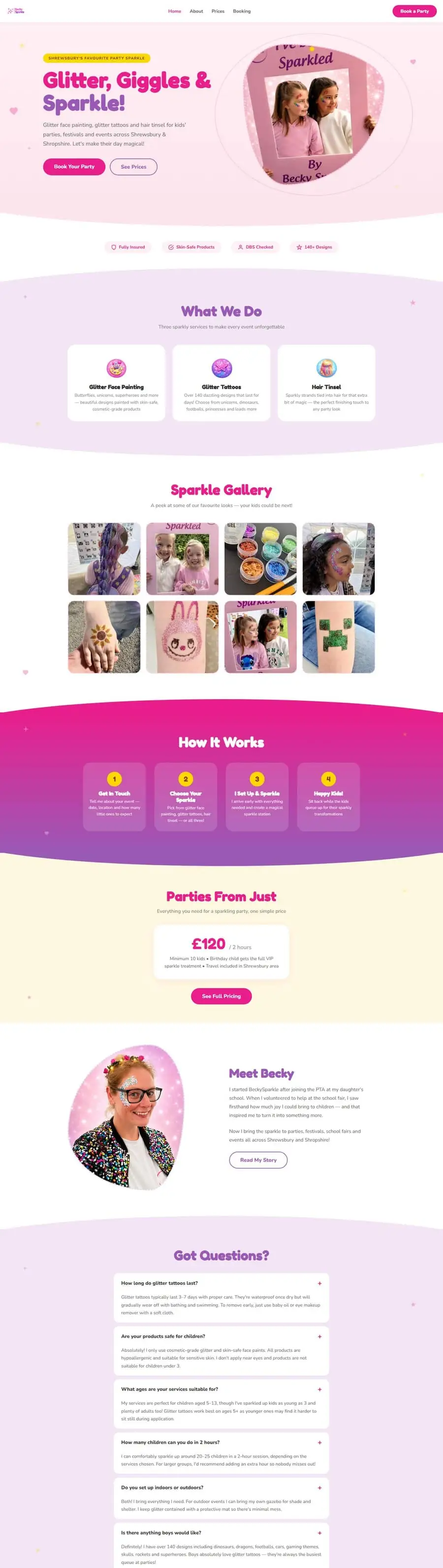 The Becky Sparkle homepage