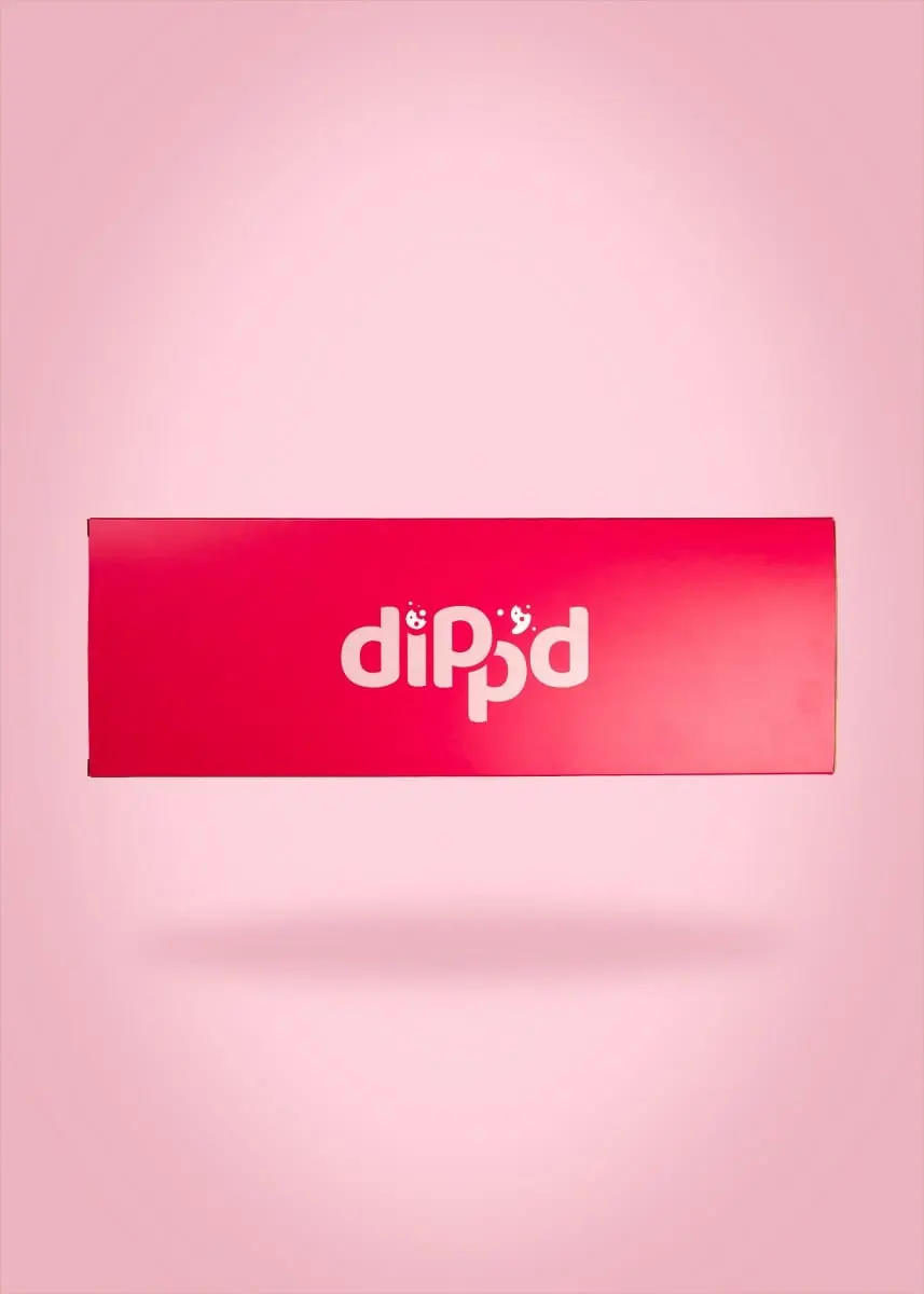 A Dipp'd letterbox cookie box in signature pink