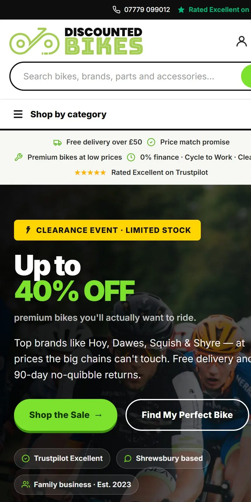 The Discounted Bikes mobile site