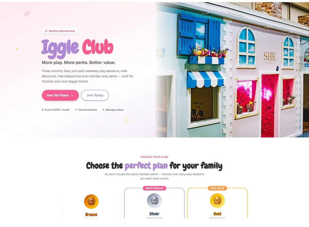 Giggle Street Iggle Club membership website