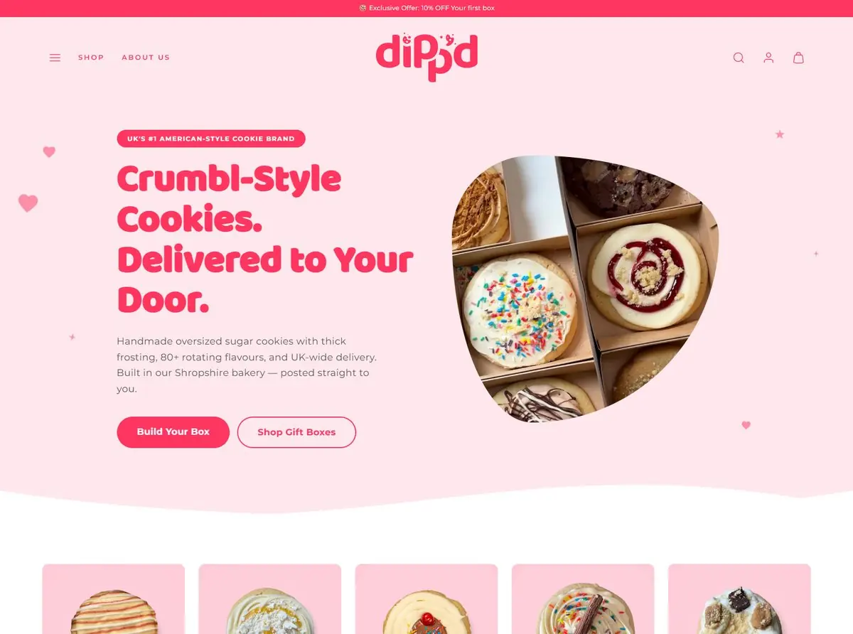 Dippd Shopify cookie website