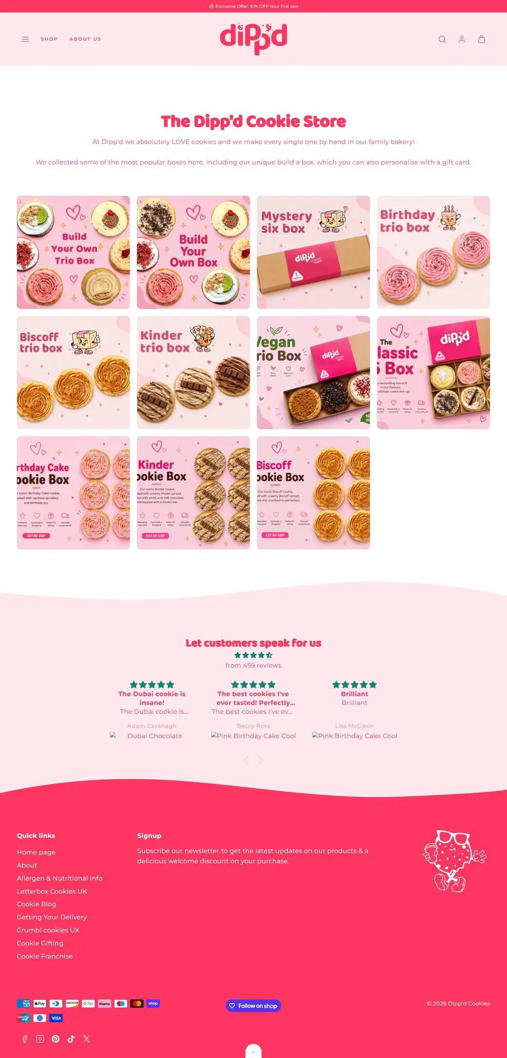 A Dipp'd cookie collection page